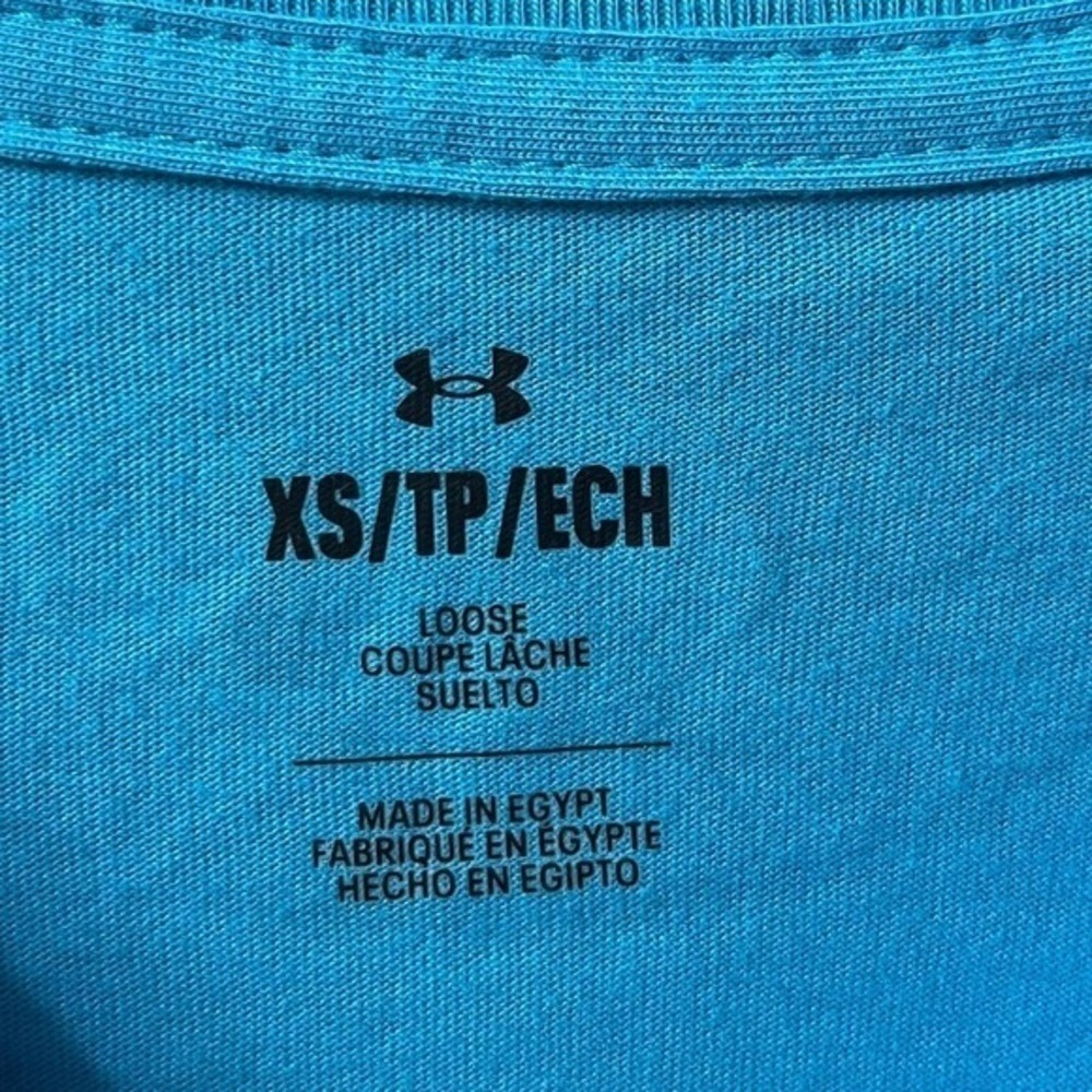 Under Armour Short Sleeve Loose Fit Chest Logo T Shirt Mens XS Blue NWT - Picture 7 of 11